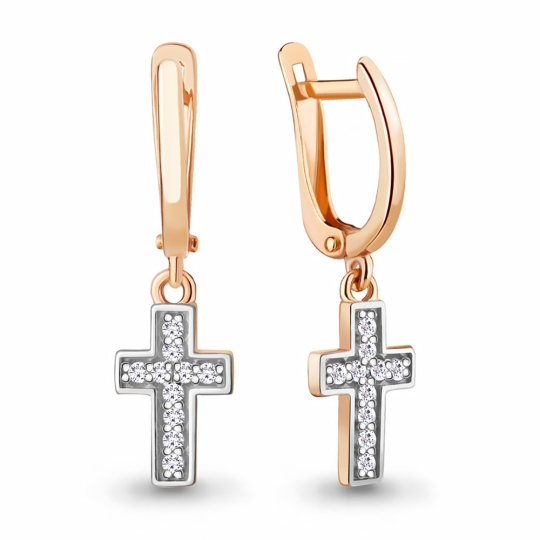 Серьги из серебра с фианитами
