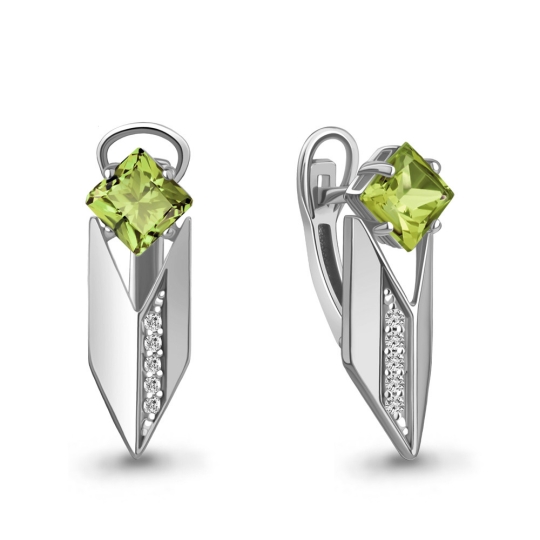 Серьги из серебра с фианитами 