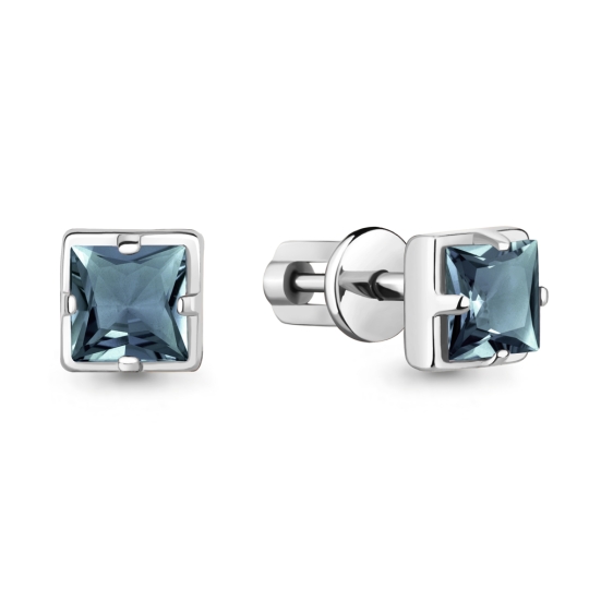 Серьги из серебра с топазами Swiss