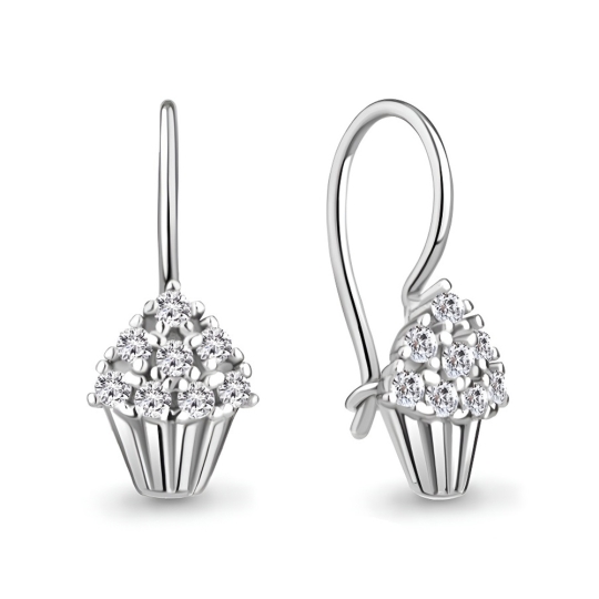 Серьги из серебра с фианитами