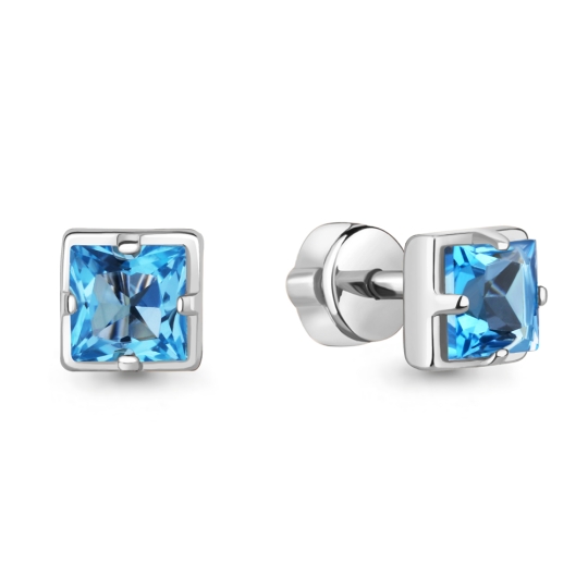 Серьги из серебра с фианитами