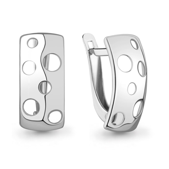 Серьги из серебра с фианитами