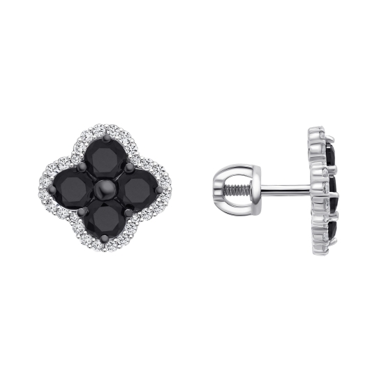 Серьги из серебра с фианитами