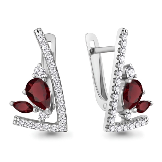 Серьги из серебра с выращенными бриллиантами