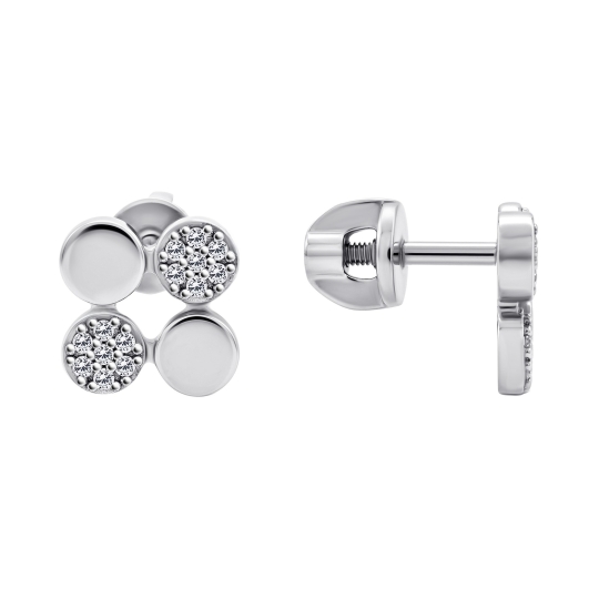 Серьги из серебра с фианитами