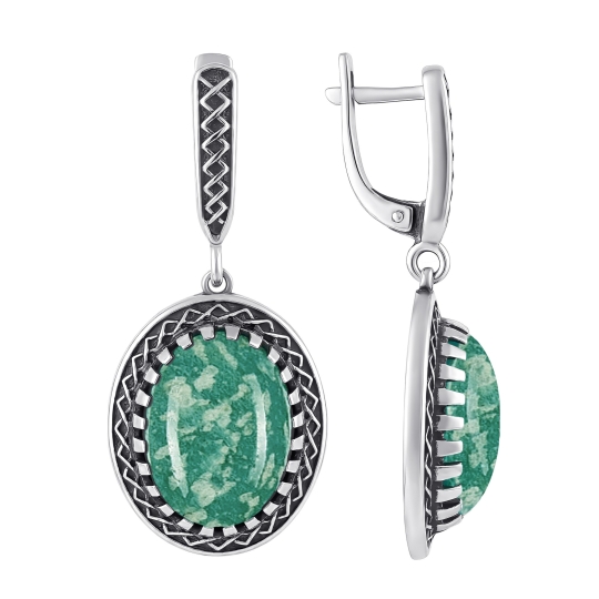 Серьги из серебра с фианитами