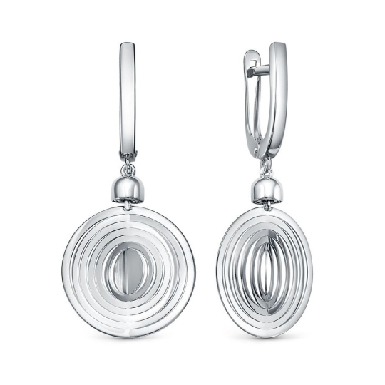 Серьги из серебра с фианитами 