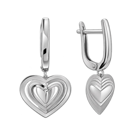 Серьги из серебра с фианитами