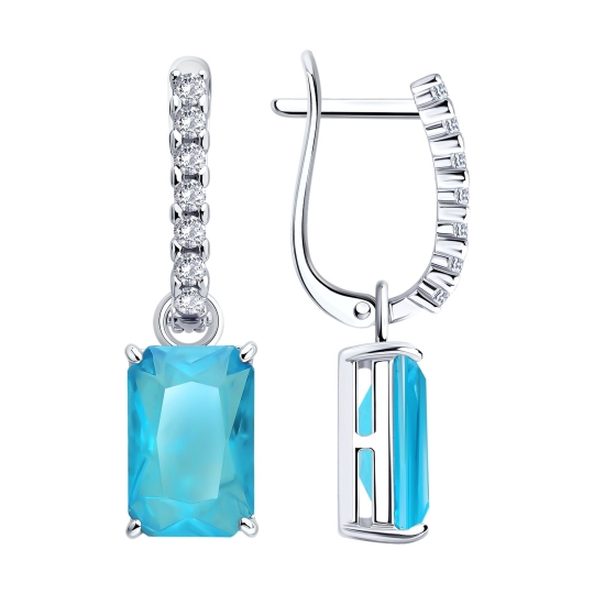 Серьги из серебра с цитринами