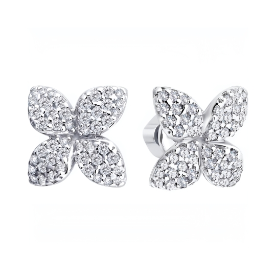 Серьги из серебра с фианитами
