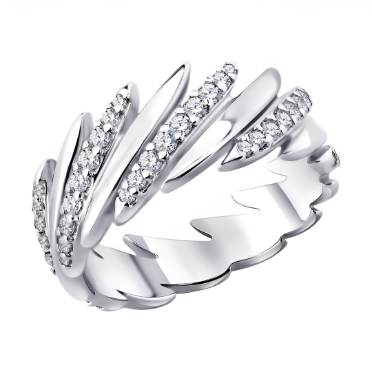 Серьги из серебра с фианитами