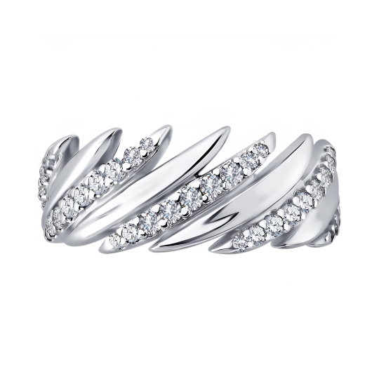 Серьги из серебра с фианитами