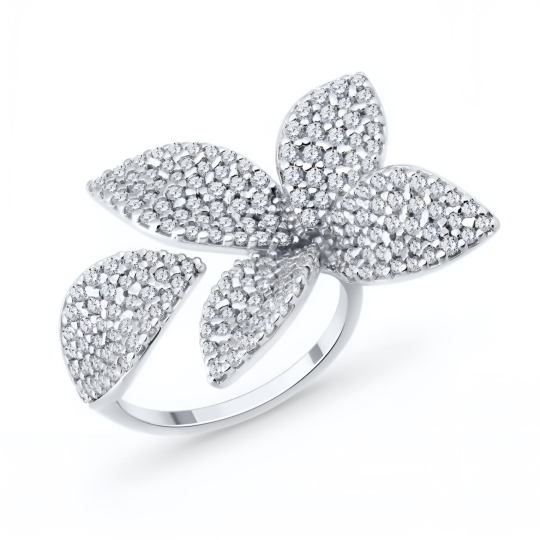 Серьги из серебра с фианитами