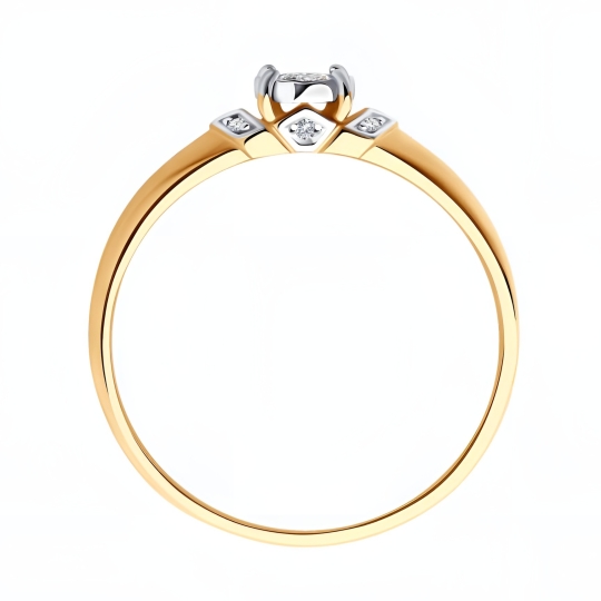 Кольцо из золота с бриллиантами и сапфировым корундом