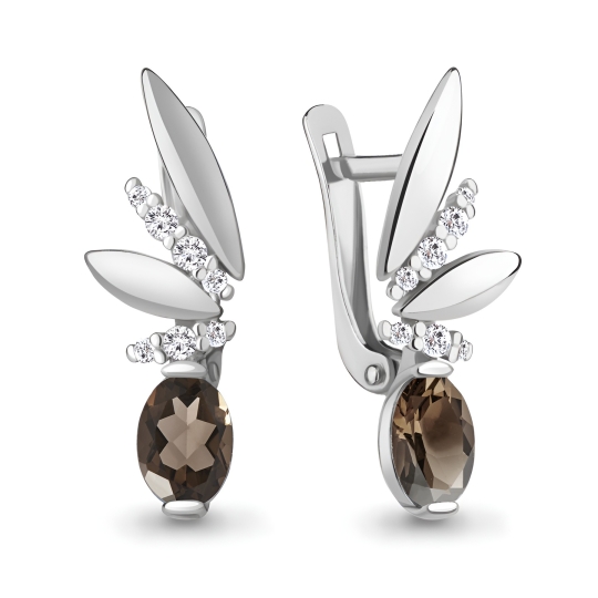 Серьги из серебра с фианитами