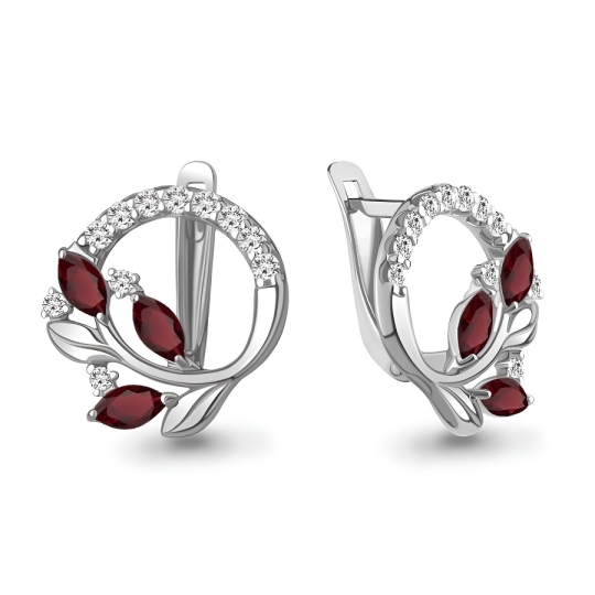 Серьги из серебра с фианитами