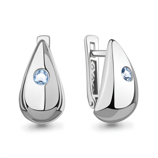 Серьги из серебра с зелёным ониксом