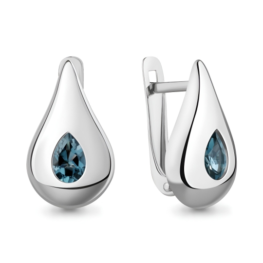 Серьги из серебра с фианитами
