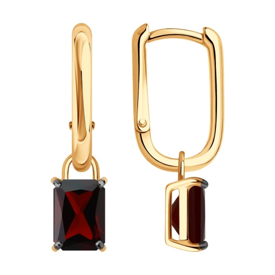 Серьги из серебра с фианитами