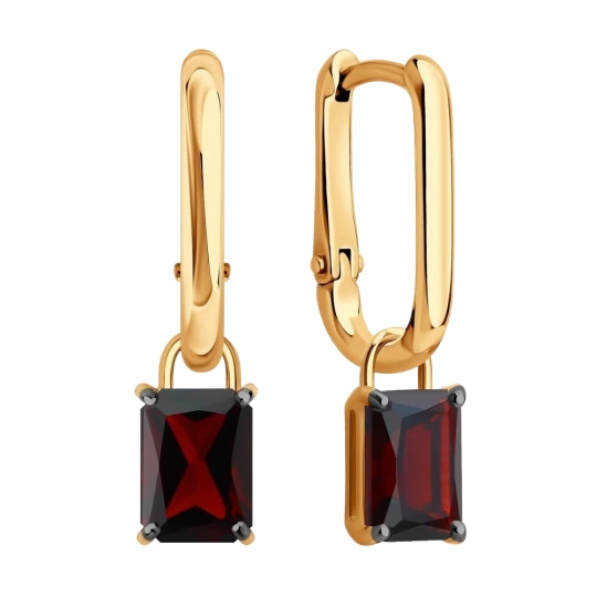 Серьги из серебра с фианитами