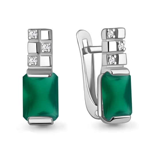 Серьги из серебра с миксом камней