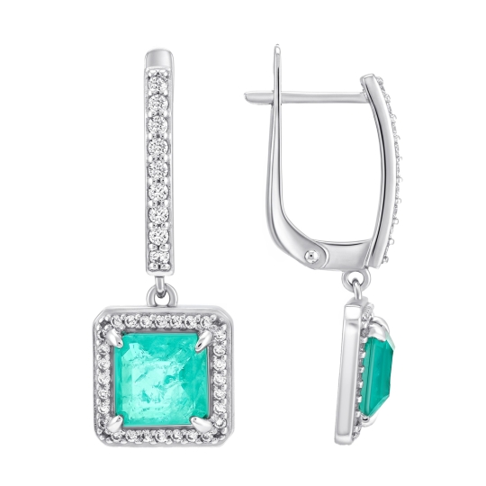Серьги из серебра с эмалью
