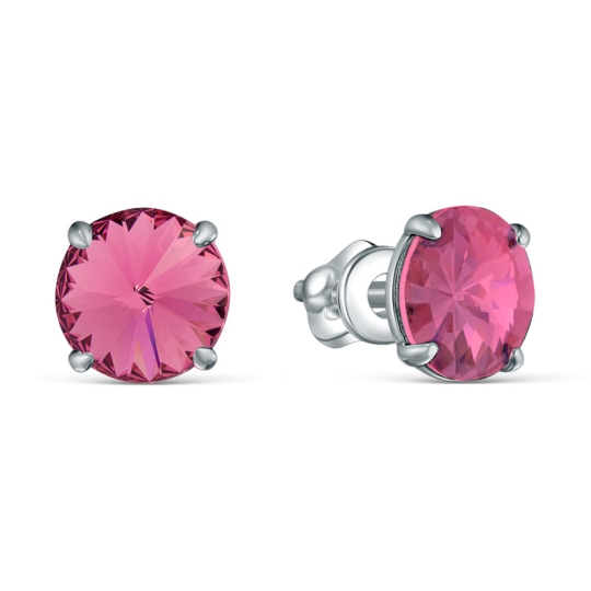 Серьги из серебра с ювелирными кристаллами