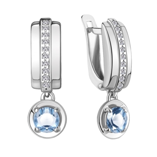 Серьги из серебра с фианитами
