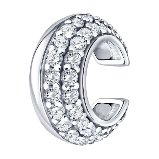 Серьги из серебра с фианитами