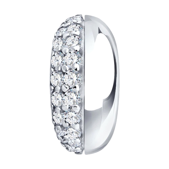 Серьги из серебра с фианитами