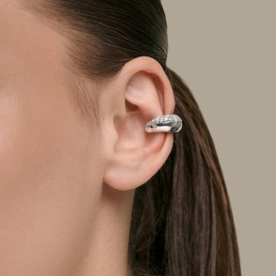 Серьги из серебра с фианитами