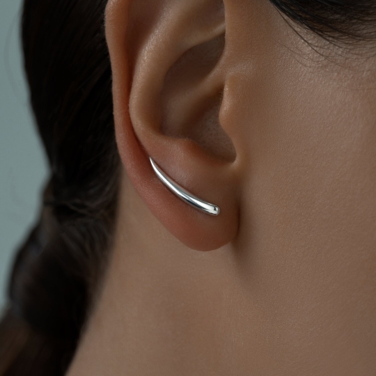 Серьги из серебра с фианитами