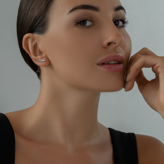Серьги из серебра с фианитами