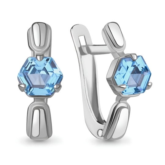 Серьги из серебра с топазами