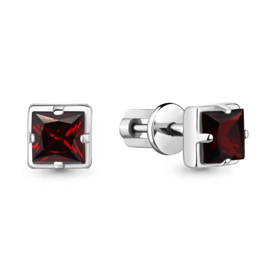 Серьги из серебра с гранатами