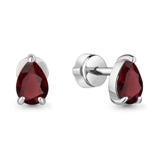 Серьги из серебра с позолотой и фианитами