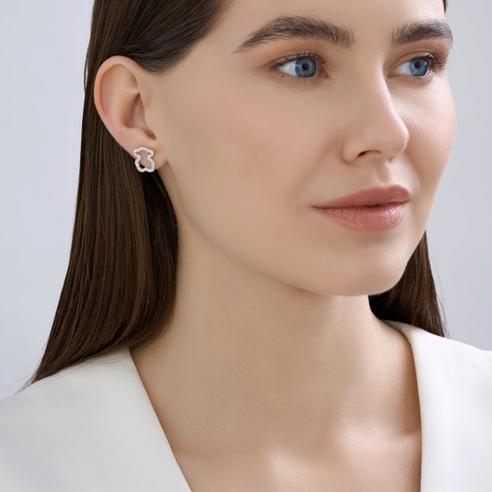 Серьги из серебра с ювелирными кристаллами