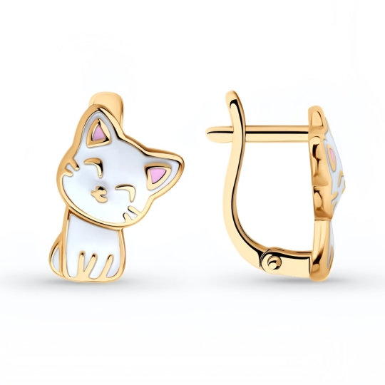 Серьги из серебра с черными фианитами