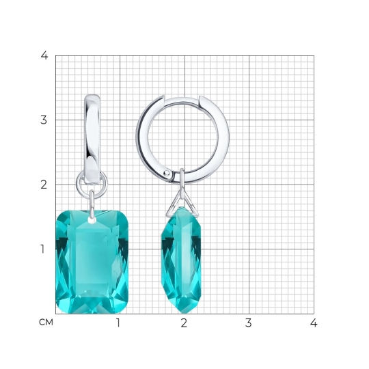 Серьги из серебра с фианитами