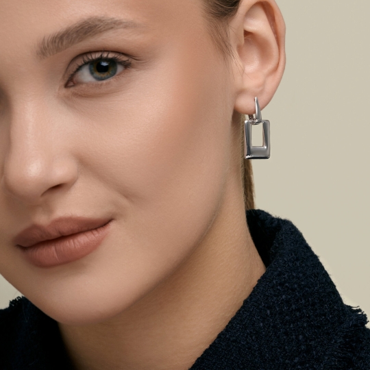 Серьги из серебра с кварцами