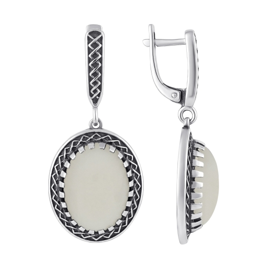 Серьги из серебра с фианитами