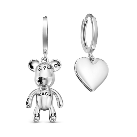 Серьги из серебра с фианитами