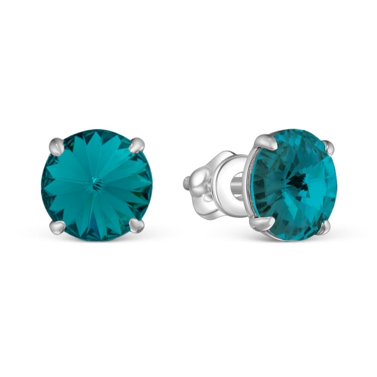 Серьги из серебра с фианитами
