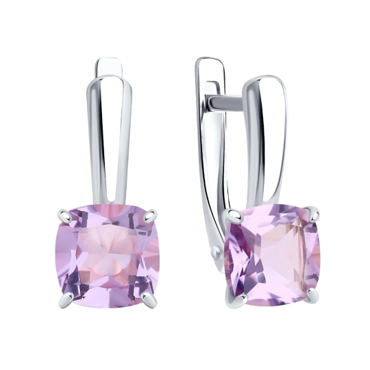Серьги из серебра с ювелирными кристаллами
