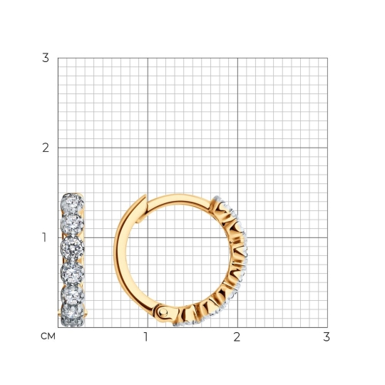 Серьги из серебра с фианитами