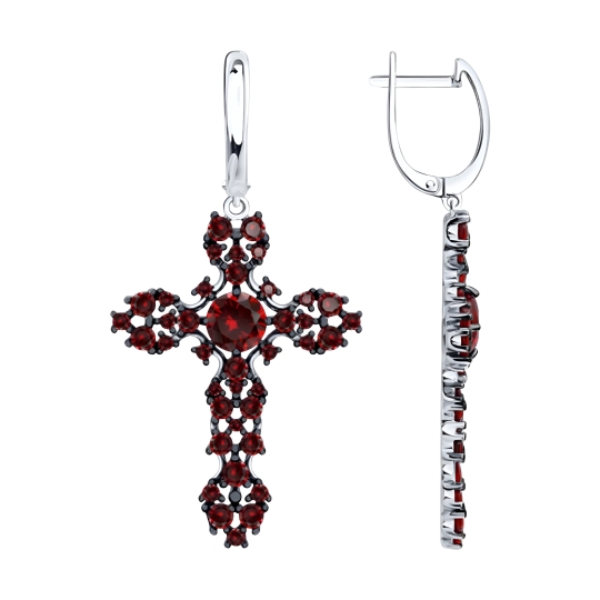 Серьги из серебра с фианитами