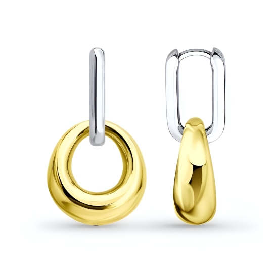 Серьги из серебра с фианитами