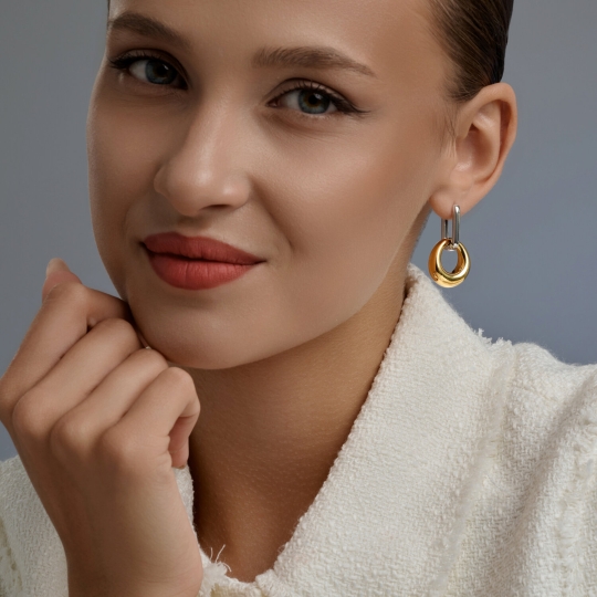 Серьги из серебра с фианитами