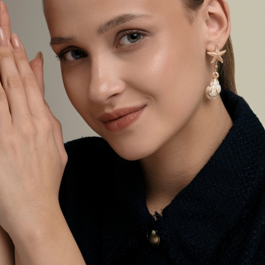 Серьги из серебра с фианитами