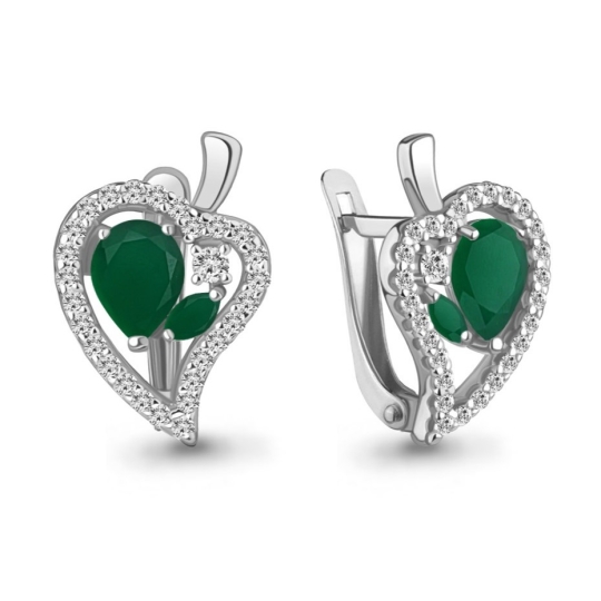 Серьги из серебра с фианитами